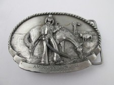 Vtg 1985 Limited Edition AMERICAN COWGIRL Belt Buckle Western Horse Arroyo Grand