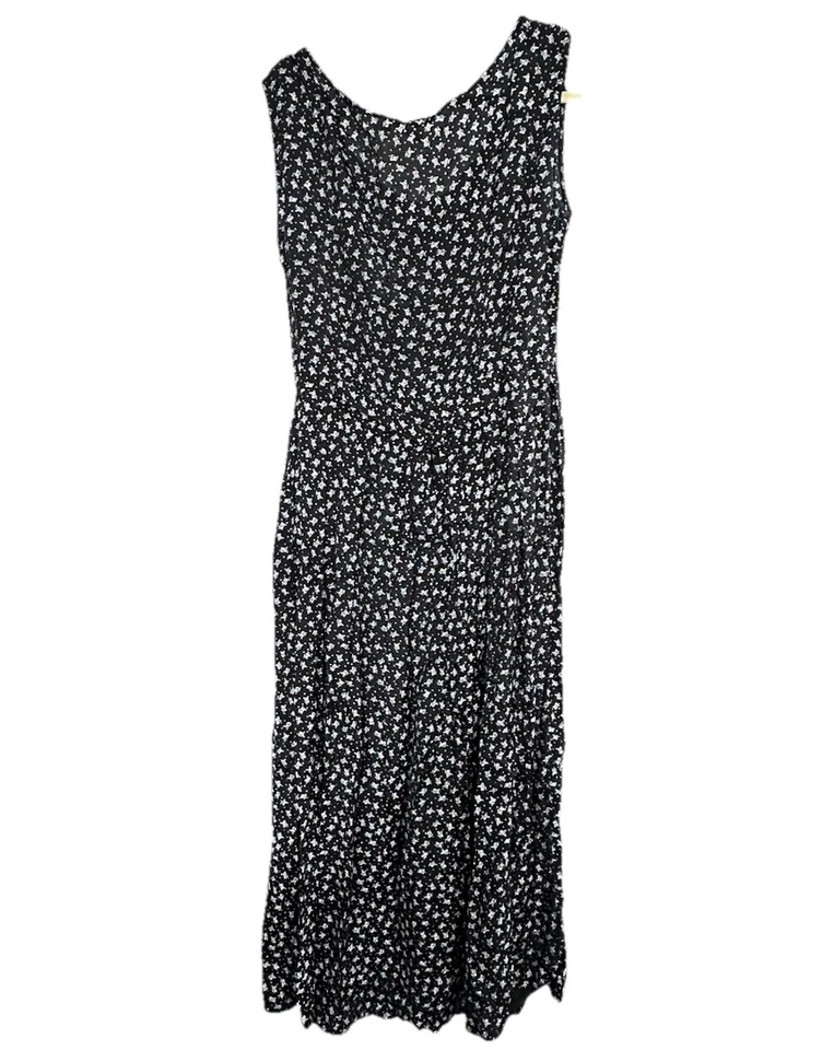 Maxi Vestido Vintage Papillon Cottage Core Floral Oscuro Mediano Capricho Y2K Foto 3 de 4