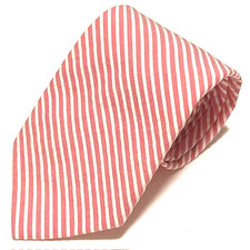 Brooks Brothers 346 Tie Pink Stripes Cotton Knit Skinny Slim Preppy Academia USA