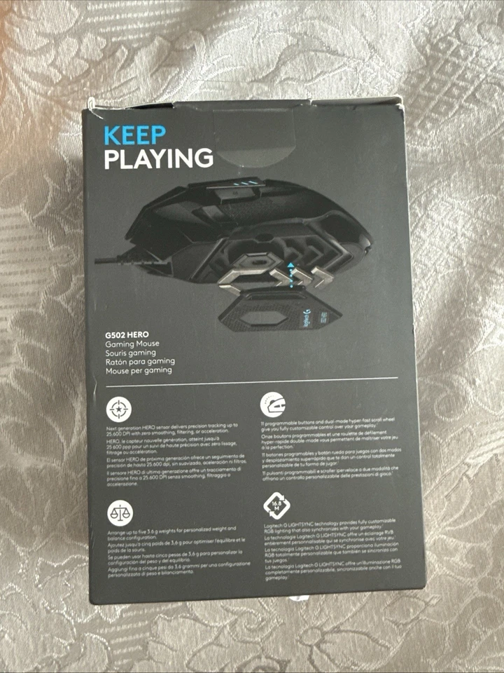 Logitech G502 HERO LIGHTSYNC RGB Performance Wired Gaming Mouse Hero 25K Sensor - Image 2 of 2