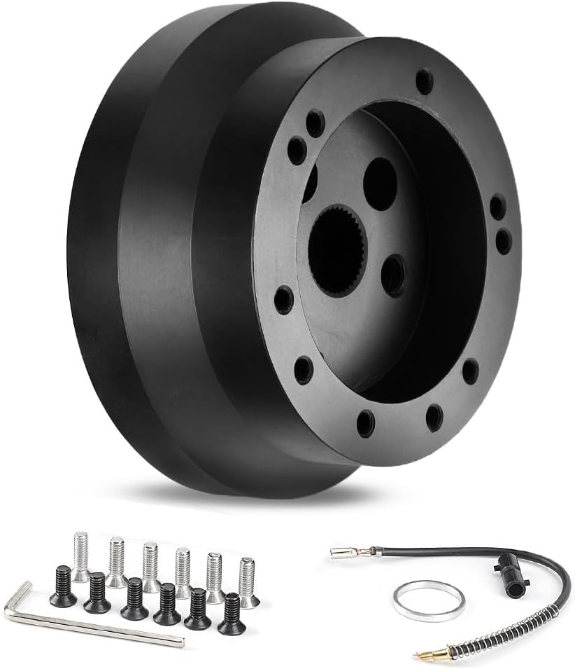 5 & 6 Hole Steering Wheel Hub Adapter Black for Chevy GMC Pontiac Cadillac