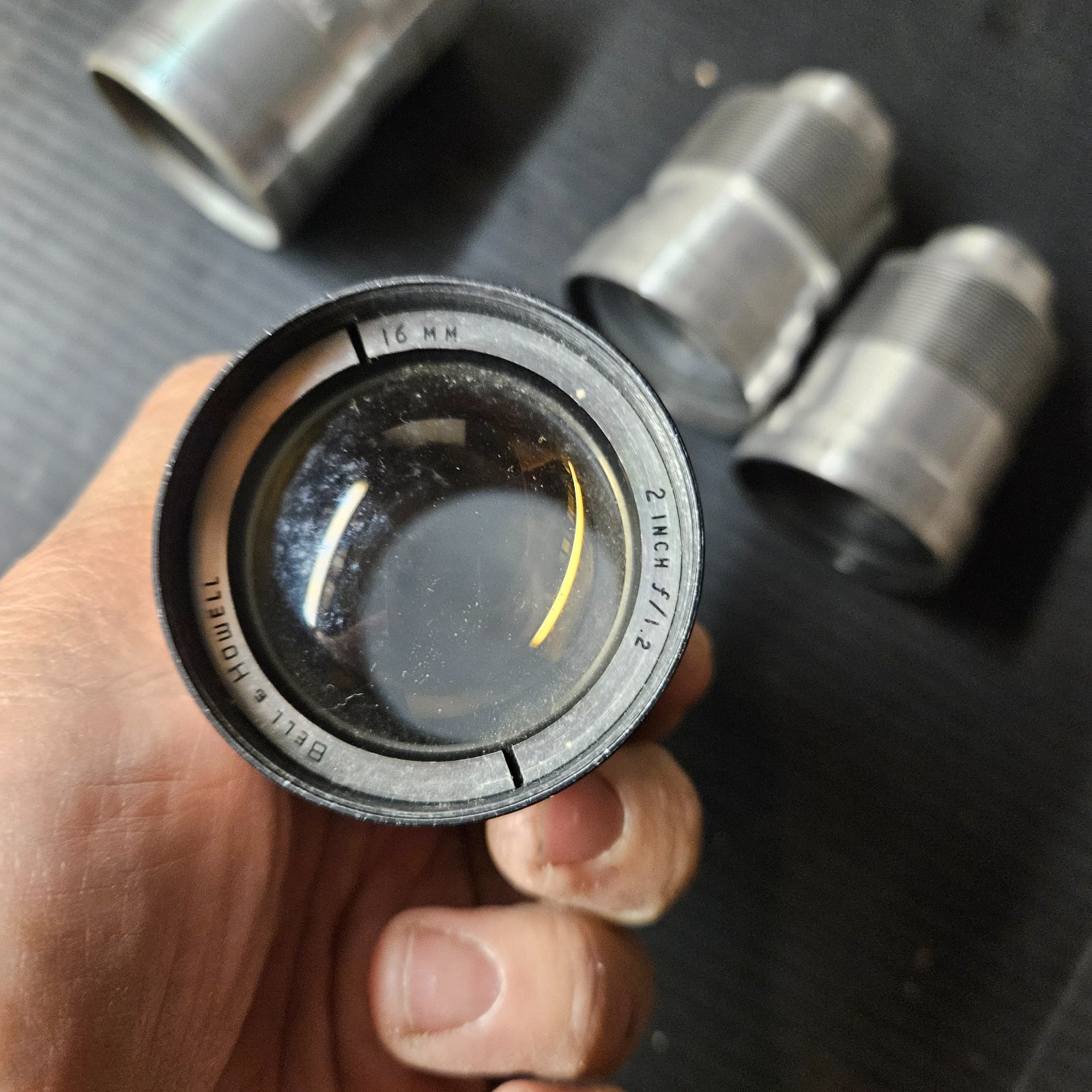 Lot of 4 Vintage Bell & Howell 16mm 2 inch f/1.6  1.2 Projection Lens