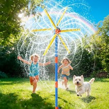 59" Windmill Water Sprinkler for Kids Summer Toys, 360 Spinning Splash Water To