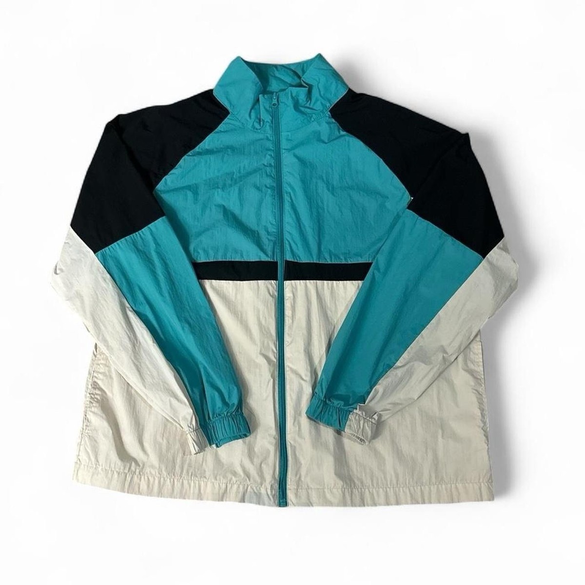 80s vintage style x colorblock windbreaker jacket | eBay