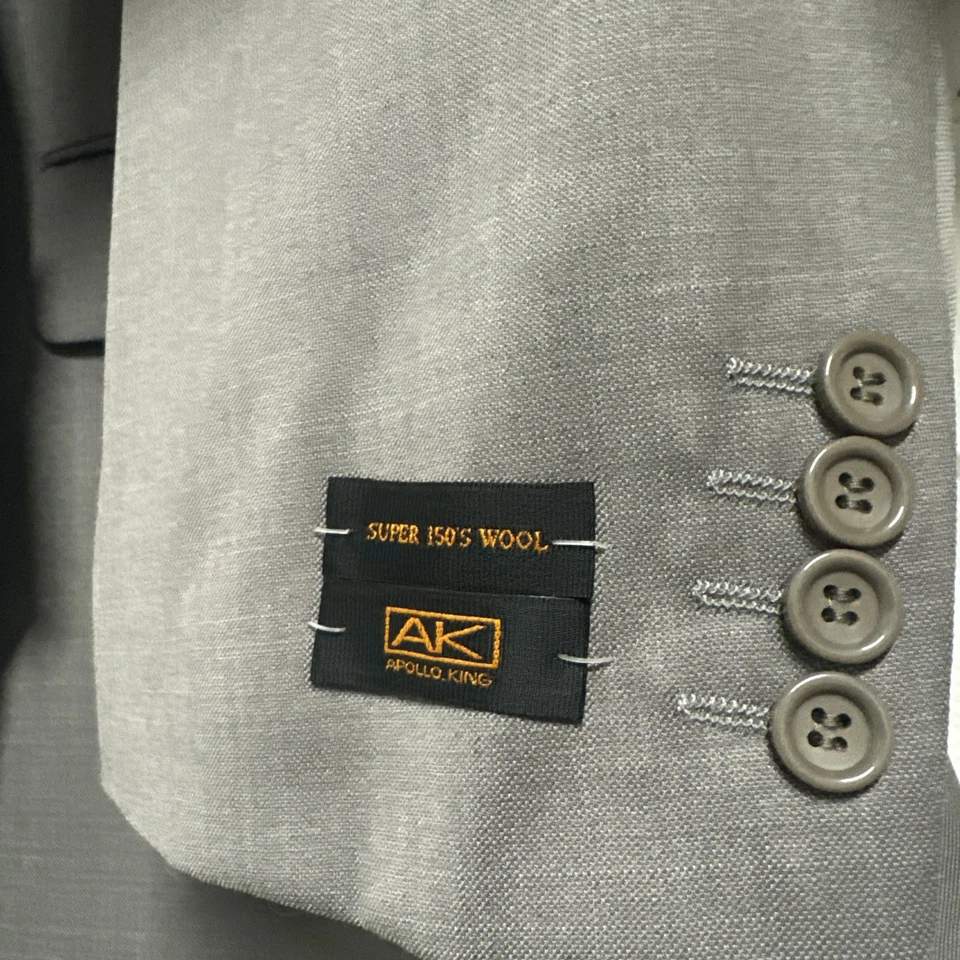 Apollo King 3 件套 54R/ 48W 灰色 Super 150 100% 羊毛全新带标签 — 第 2/4 张图片