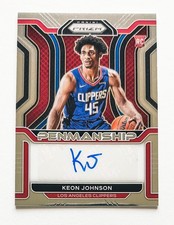 KEON JOHNSON 2021-22 Panini Prizm Penmanship Rookie Auto #RP-KJN LA Clippers