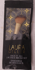 NEW Laura Geller Face it All 2-piece Face Brush Set - makeup black 