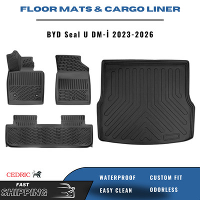Car Floor Mats & UPPER Cargo Liner for BYD Seal U DM-İ 2023-2026 3D TPE FULL Set