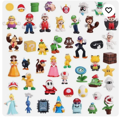 SUPER MARIO 48 PIECE FIGURE SET-UNBRANDED-NEXT DAY FREE SHIPPING