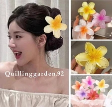 Hawaiian style brilliant yellow porcelain flower hair clip, hot trend 2025