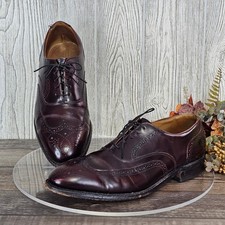 Johnston & Murphy Optima 46908 9.5D Burgundy Wingtip Oxford Shoes USA Made VTG