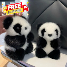 Cute Panda Plush Toy Keychain  Cartoon Bag Pendant  Car Key Charm