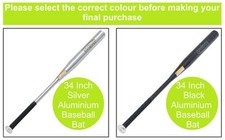 34&rdquo; Heavy Duty Aluminium Metal Baseball Rounder Softball Bat Silver Pole Stick