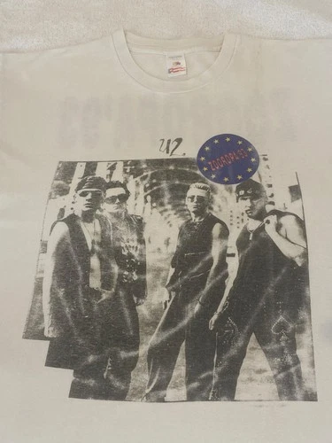 Authentic Vintage U2 Zooropa Tour Concert Band White T- 1990s vintage concert t-shirt, vintage, size XL, single stitch, B+ condition