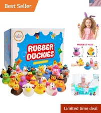 25-Pack Assortment Rubber Duck Toy Duckies for Kids, Bath Birthday Gifts Baby...