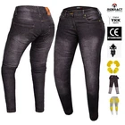 RIDERACT® Women Motorcycle Riding Jeans Black Reinforced Biker Pants with Armors