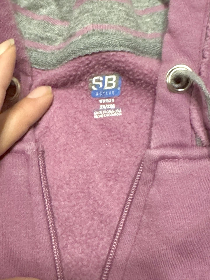 Women’s SB Active Pink & Gray Full-Zip Hoodie - Size 2XL - Image 4 of 4