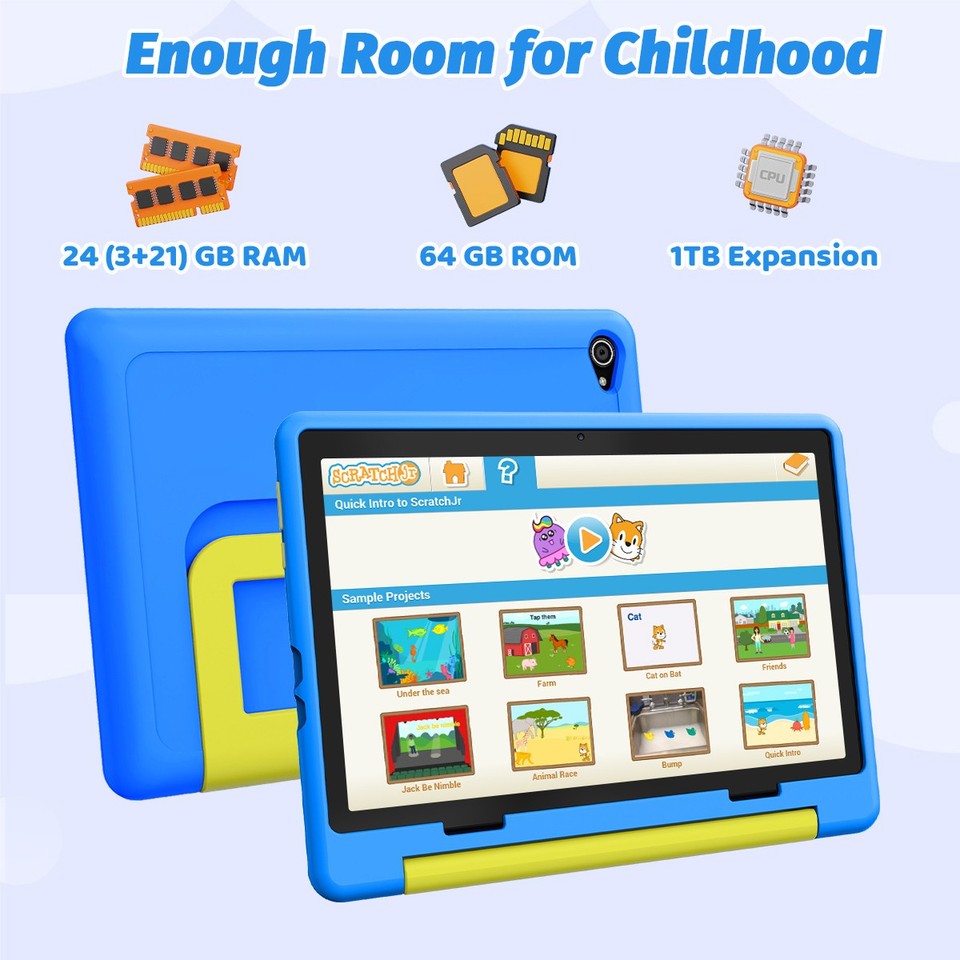 10 Inch Tablet for Kids, Parental Control,Free Kids APP 10 inch,6000mAh ...