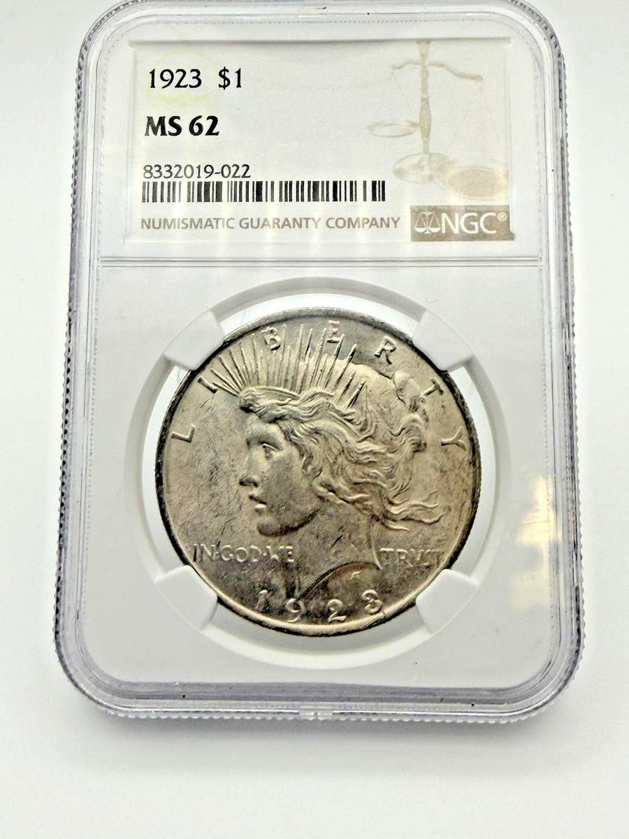 1923 Year Grade MS 62 Peace US Dollars (1921-1935) for sale | eBay