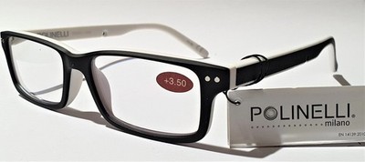 Polinelli  MILANO Qualität Premium Lesebrille - Schwarz / Weiß