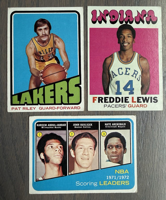 1972 Topps Basketball Lot Pat Riley Kareem Abdul Jabbar Havlicek Archibald