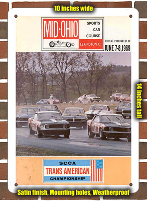 Metal Sign - 1969 Mid-Ohio Sports Car Course Racing Program - 10x14 inches