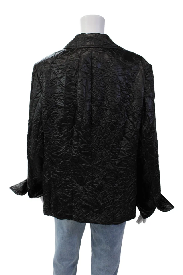 Jaqueta Lafayette 148 New York Feminina Gola Texturizada Manga Longa Preta Tamanho 18 - Imagem 3 de 4