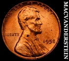 1958 Lincoln Wheat Cent - Red Choice Gem Brilliant Unc  No Reserve  #G8703