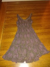 free people lacy brown and purple lacy boho layered dress size large