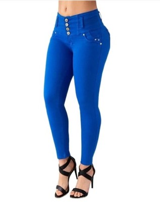 Jeans Women Size 9 Royal Blue -Diva Star Colombian Levanta Cola High Waist
