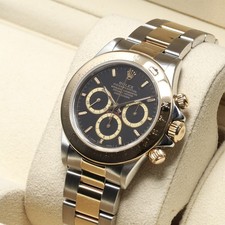 Rolex Daytona 40mm Two-Tone Black/Champagne Dial YG Bezel Oyster 16523 6
