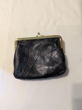 Vintage Kisslock Change/ Coin purse black Patchwork Clutch B17