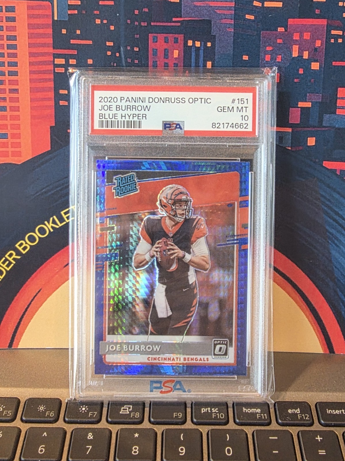Joe Burrow Panini Donruss Optic #151 Blue Hyper