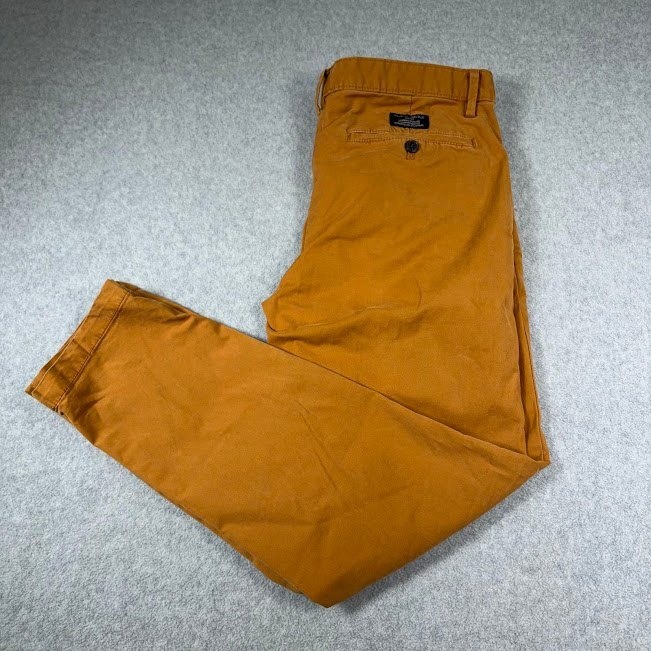 Banana Republic Chinos Mens 33x28 Mustard Solid Skinny Fit Stretch Pants