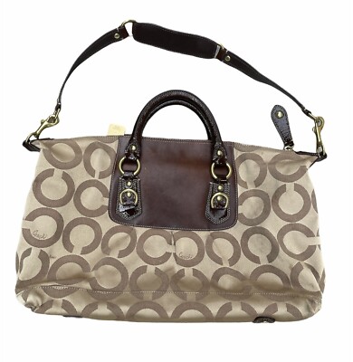 Coach ~ Op Art Large Sabrina ~ H0826-12943 ~ Khaki Sateen/Leather