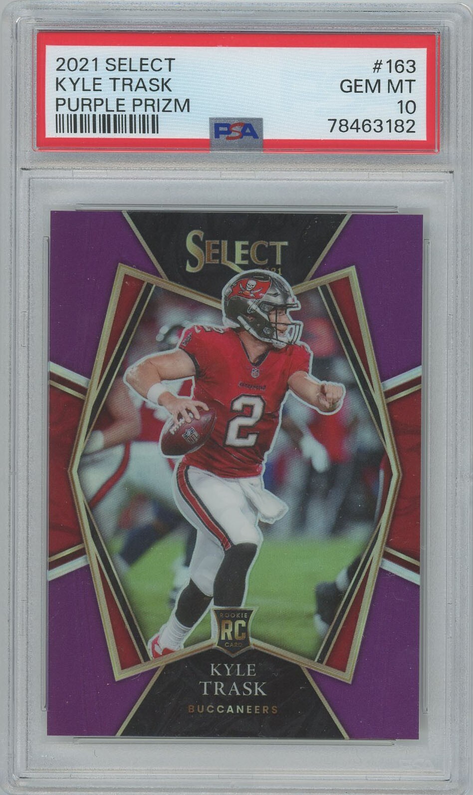 Kyle Trask 2021 Panini Select Purple Prizm #163 RC PSA 10 Gem Mint #75/75