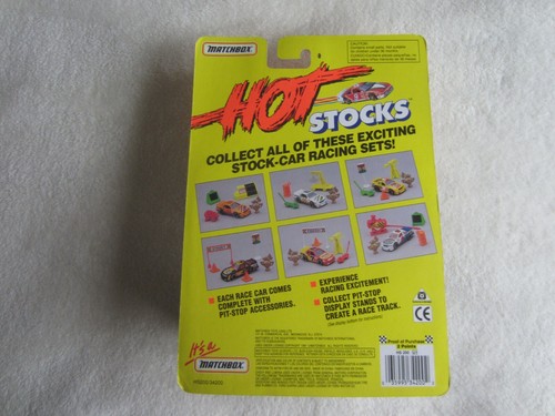 1991 Matchbox Hot Stocks Pit-Stop Action Playset Car #4 NIP - Picture 3 of 3