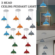 3-Head Pendant Cluster Vintage Industrial E27 Ceiling Light Fixture