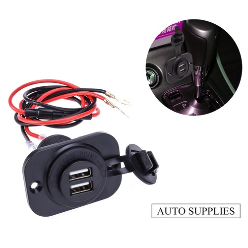 12V Car Motorcycle Dual USB Adapter Cigarette Lighter Socket Power Plug for - 第 7/12 張圖片