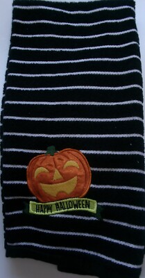 FULL UNCUT HAPPY HALLOWEEN STRIPED Cotton Kitchen Dishtowel