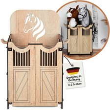 Hobby Horse Stall - Steckenpferd Pferdestall Holz für 2 Pferde & Horsing Zubehör