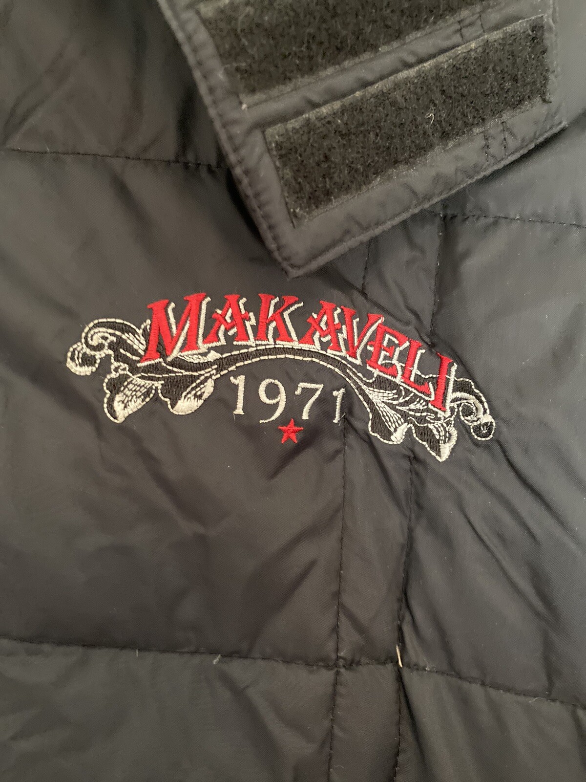 Vintage Tupac MAKAVELI LOGO DOWN JACKET Embroidered C… Gem