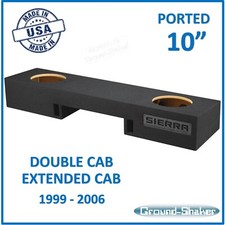 Gmc Sierra Double Cab 99-2006 10" Dual Ported Sub Box Subwoofer Enclosure