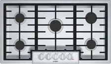 Bosch NGM8656UC 800 Series 36" Built-In GasCooktop with 5 burners.
