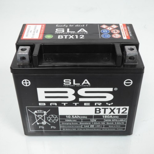 batterie sla bs battery für roller peugeot 250 sv 2001 bis 2002 ytx12-bs / 12v - Bild 2 von 4