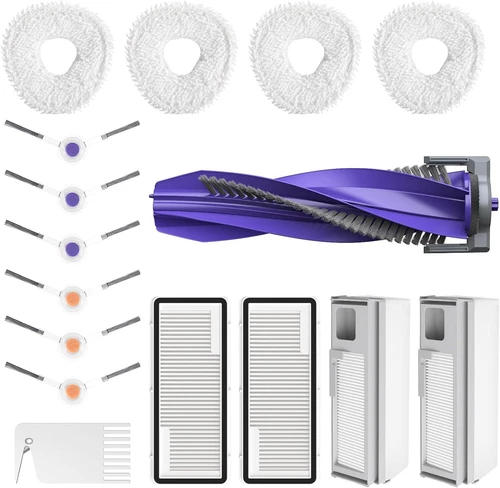 Accessories Replacement for Narwal Freo X Ultra Robot Vacuum, 16 Vacuum Accessories Set, 1 Main Brush, 2 Hepa Filter, 2 Dust Bags, 4 Mop Pads, 6 Side Brushes, 1 Cleaning Brush - Thumbnail 3