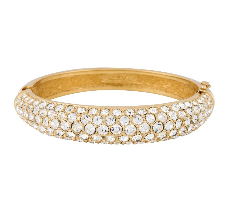 Bracelet ancien Christian DIOR pavé cristal articulé doré bijou signé