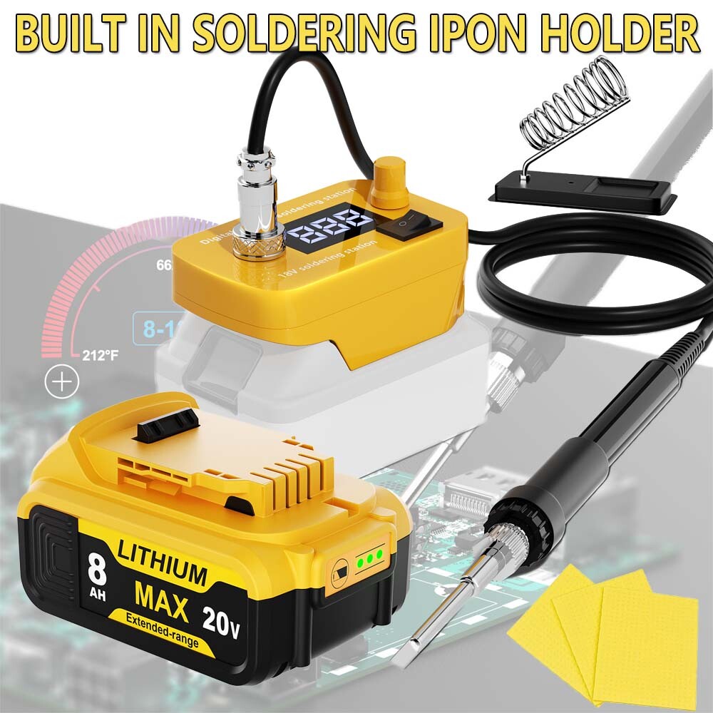 20V Max Cordless Soldering Iron for Dewalt with LCD Display