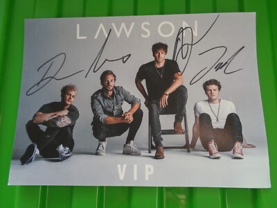 LAWSON SIGNED VIP PHOTO MUSIC BAND ANDY BROWN RYAN FLETCHER ADAM PITTS JOEL PEAT