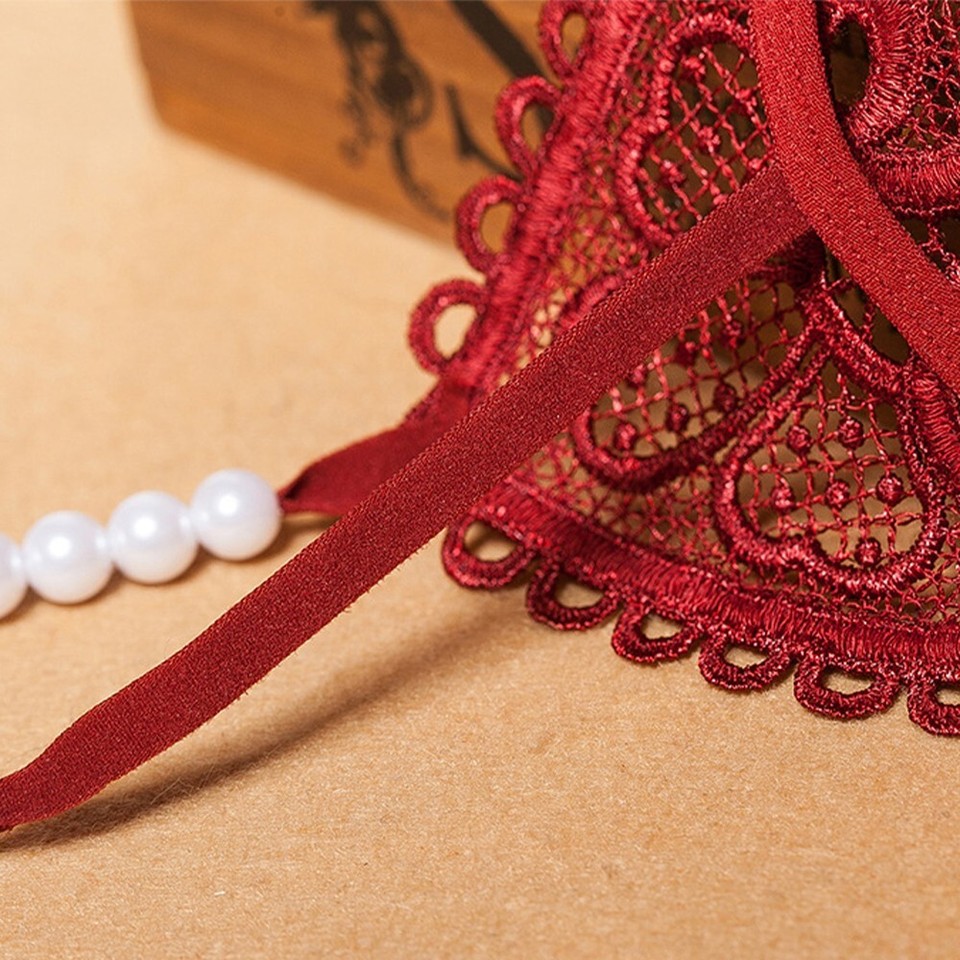 Women's Sexy Pearl Knickers Crotchless G String Thongs in Various